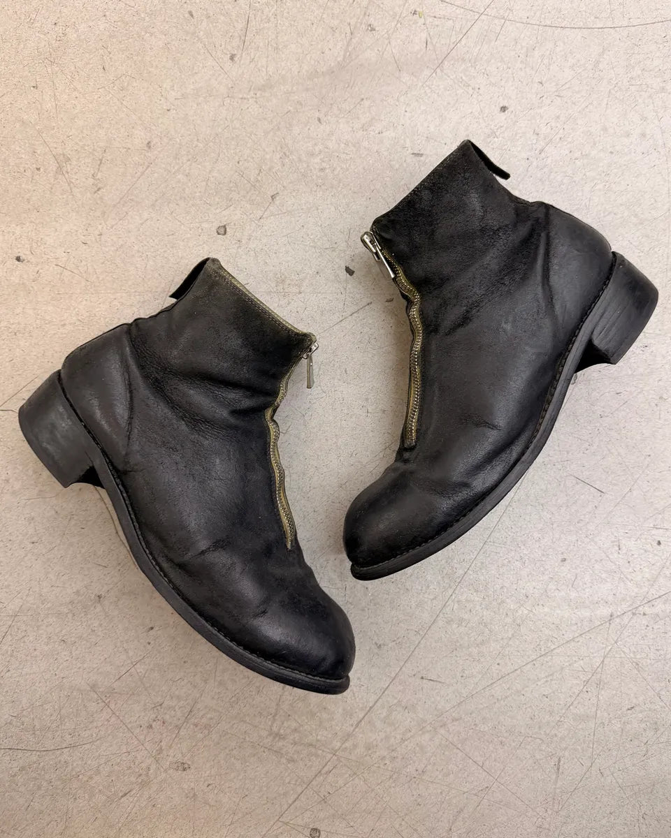Guidi PL1 Front Zip Black Horse Leather Boots xoWSjgI 4