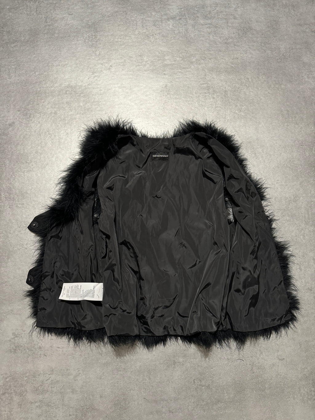 SS2014 Emporio Armani Black Ostrich Feathers Fur Vest (XS) - 7