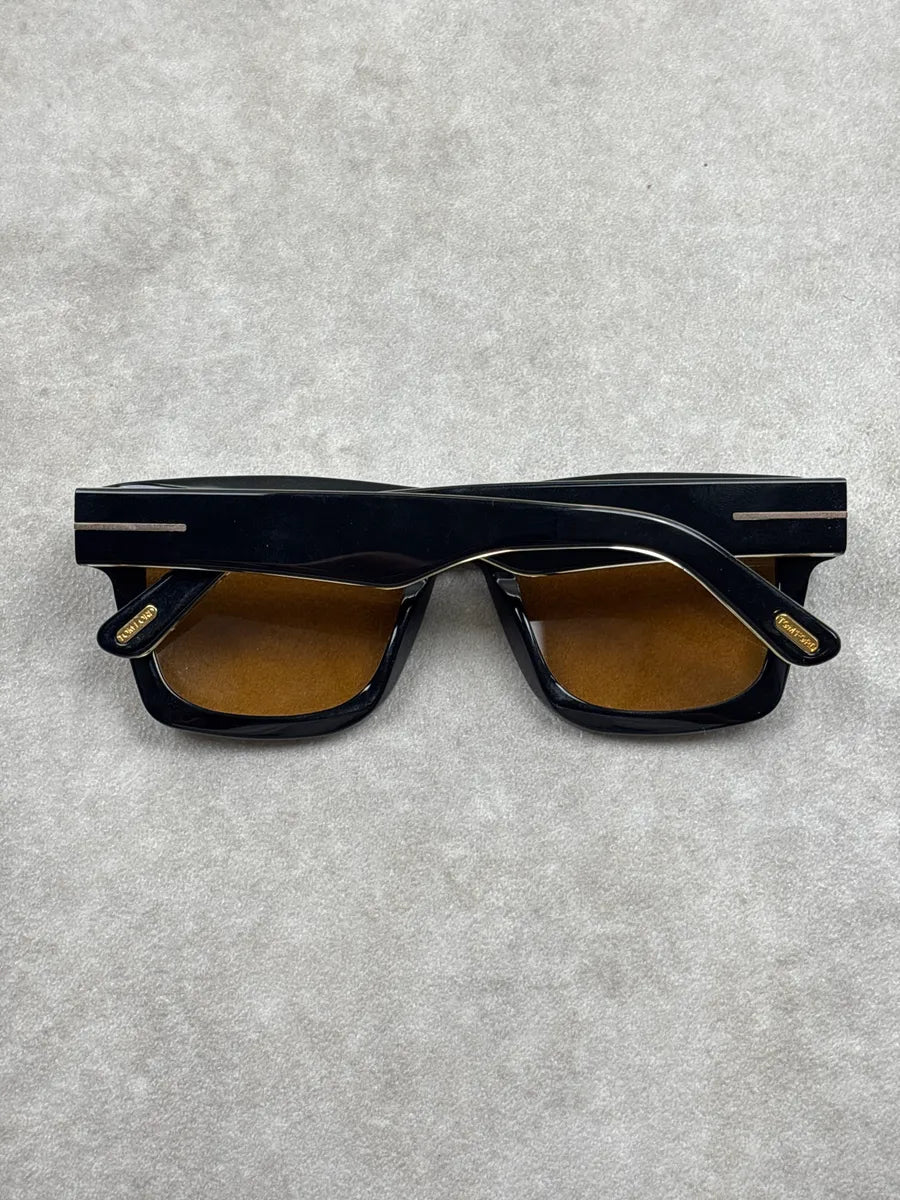 Tom Ford Black Acetate Amber-Lens Sunglasses gynBYOPe 7