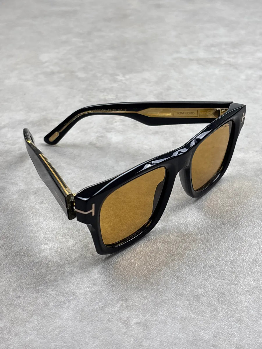 Tom Ford Black Acetate Amber-Lens Sunglasses gynBYOPe 5