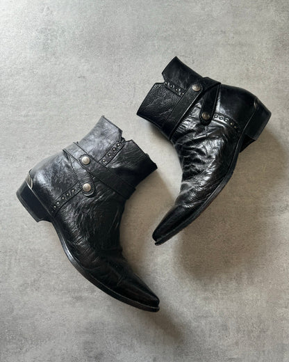 Cavalli Black Western Leather Boots  (43) - 2