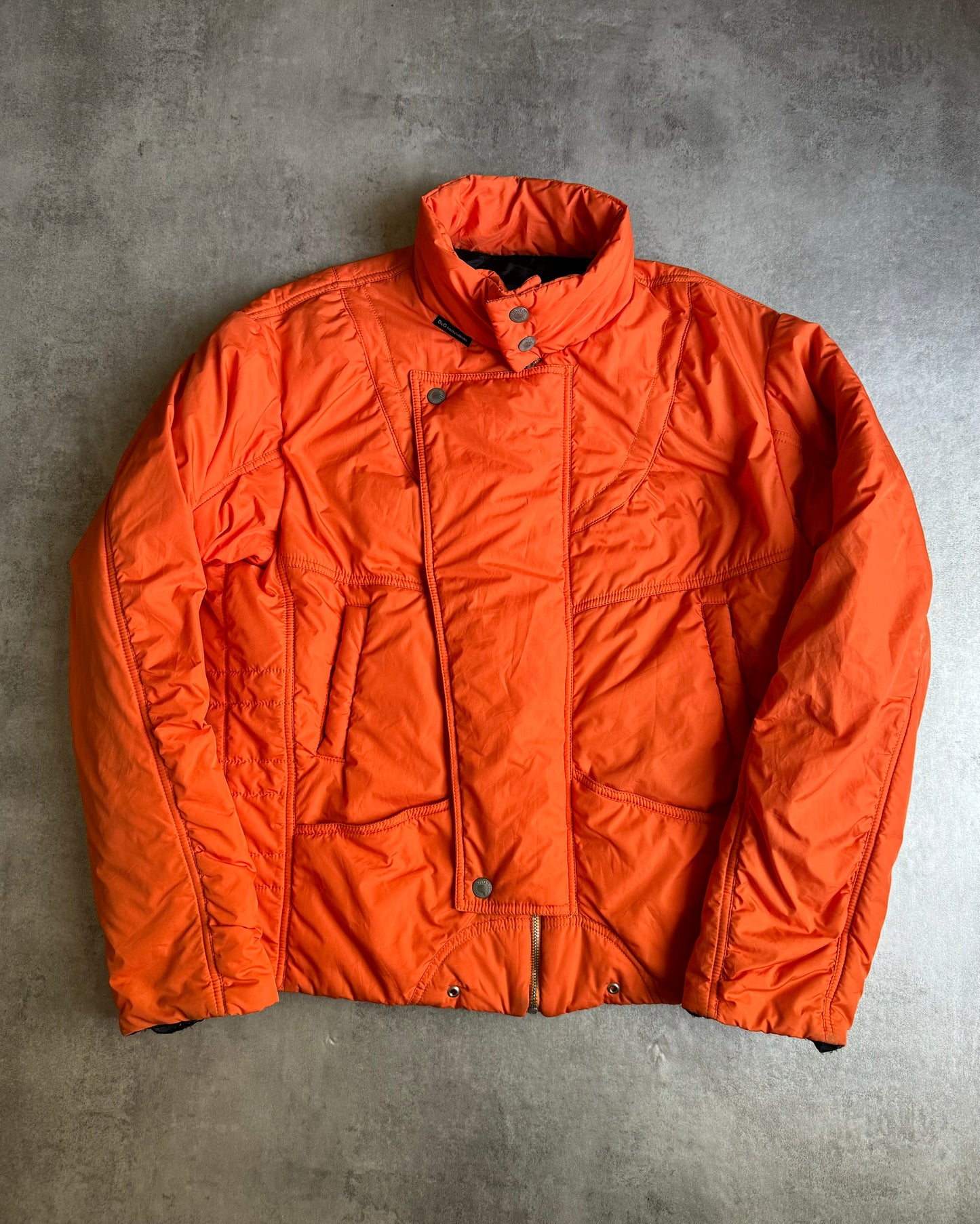 2000s Dolce & Gabbana Astro Orange Puffer Futuristic Jacket  (M) - 4