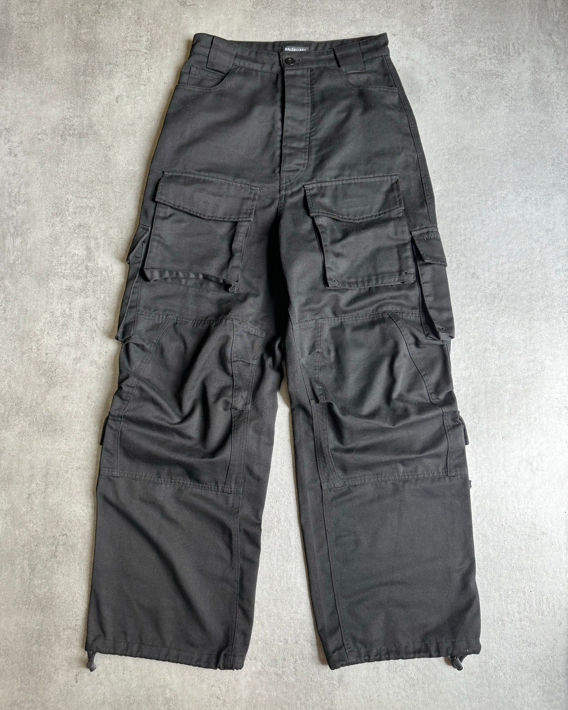 SS2020 Balenciaga Avant-Garde Black Cargo Pants (S) - 8