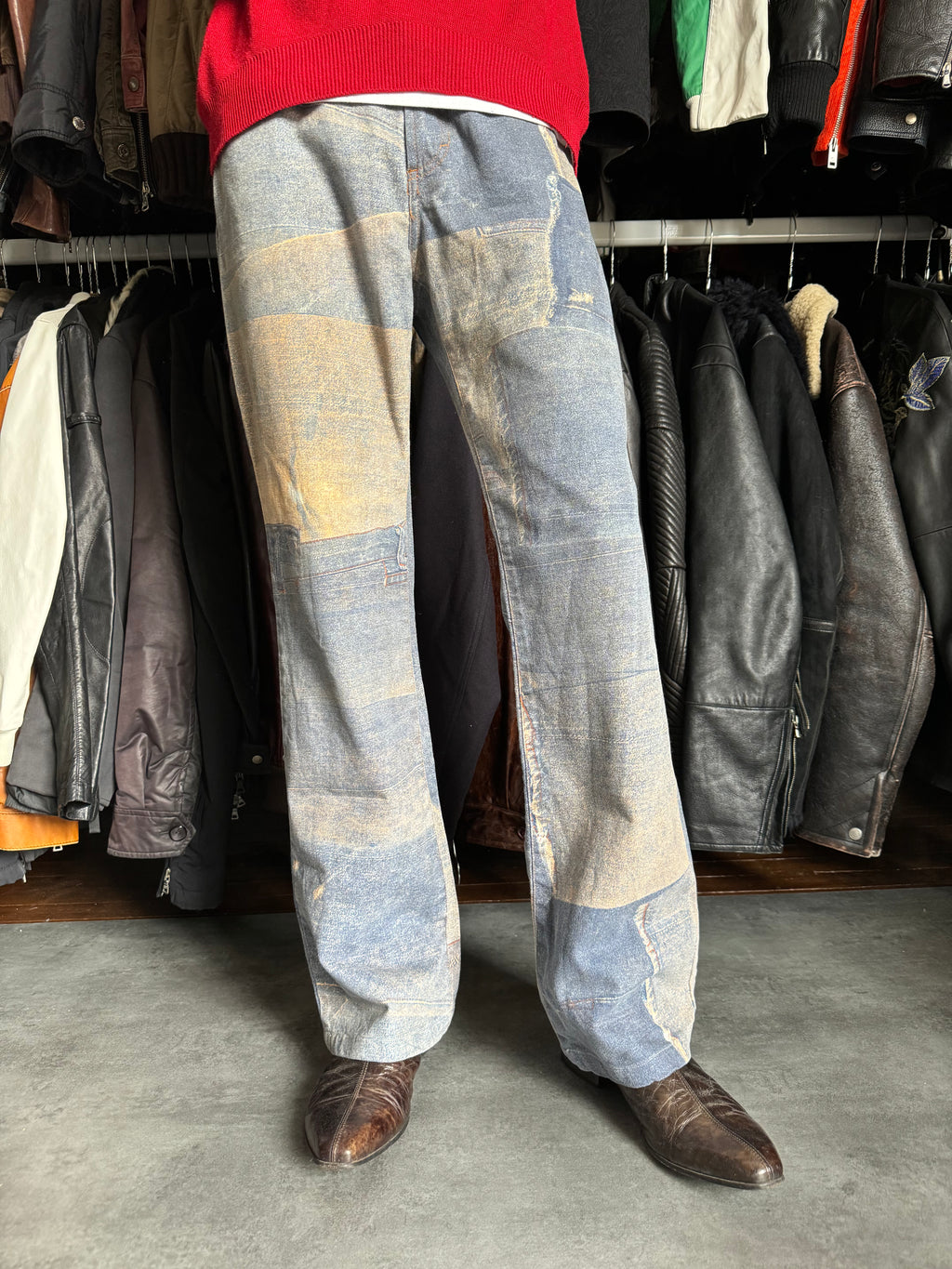 2000s Cavalli Trompe L'Oeil Denim Pockets Pants (M) - 3