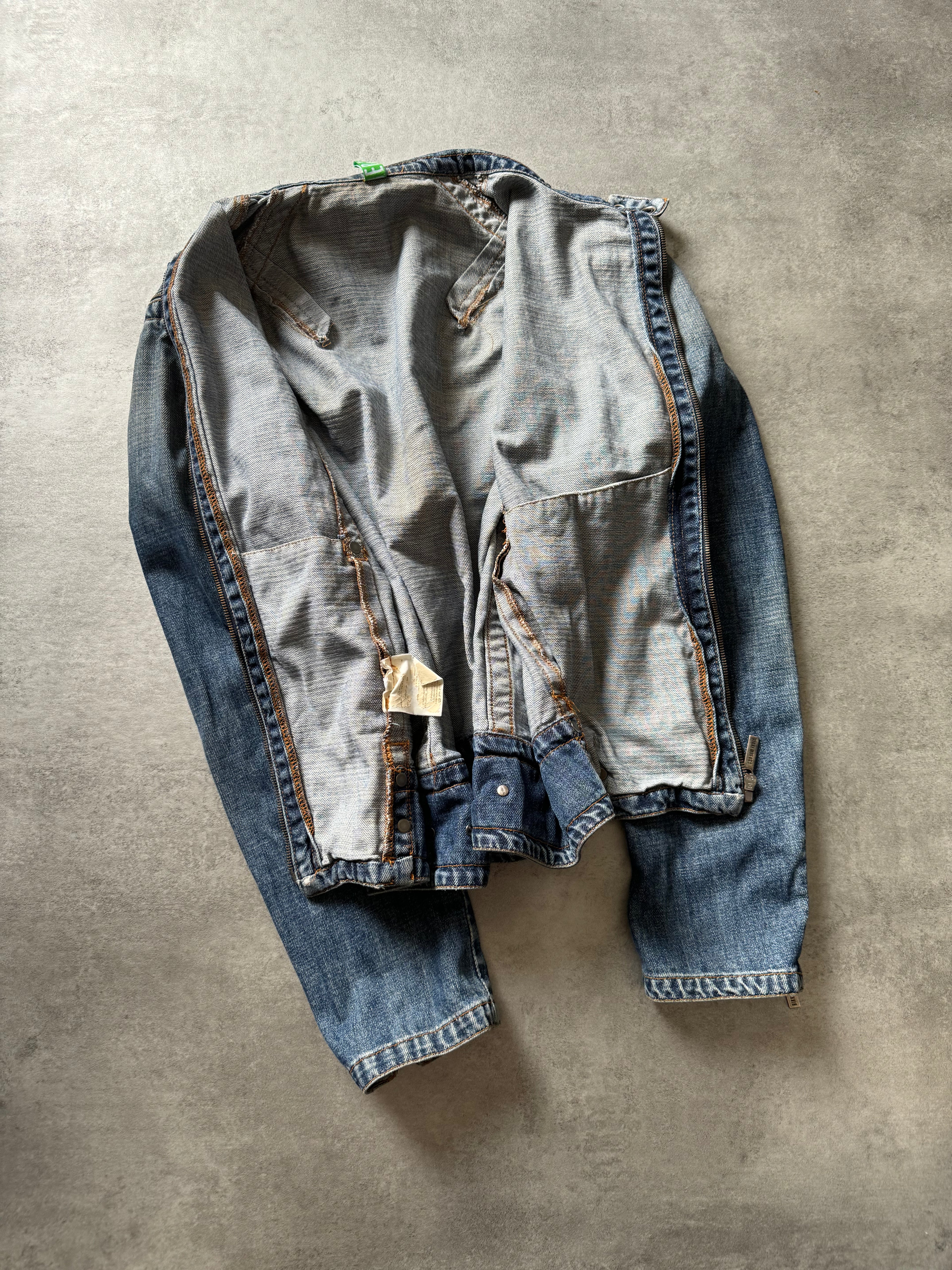 AW2005 Dirk Bikkembergs Asymmetrical Denim Jacket with Detachable Arms  (L) - 5