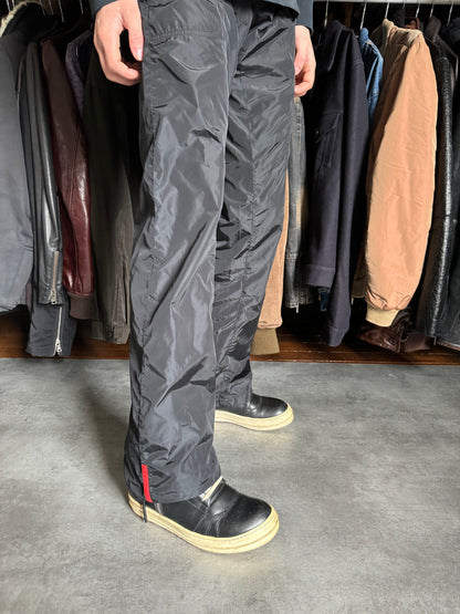AW2005 Prada Linea Rossa Nylon Black Soft Pants (M) - 3