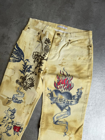 SS2003 Roberto Cavalli Tattoo Tiger Pants (XS) - 8