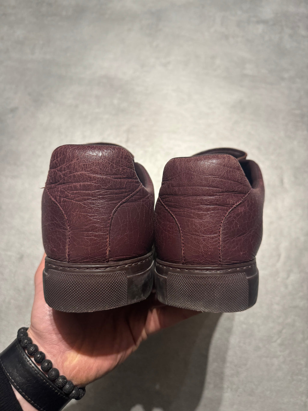 Balenciaga Arena Low Bordeaux Leather Shoes (45,5) - 5