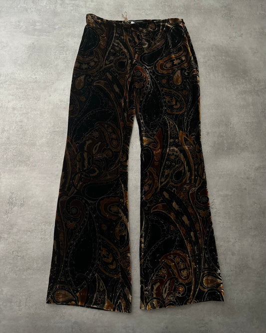 AW1999 Roberto Cavalli Obscure Orange Space Smooth Velvet Pants (M) - 1