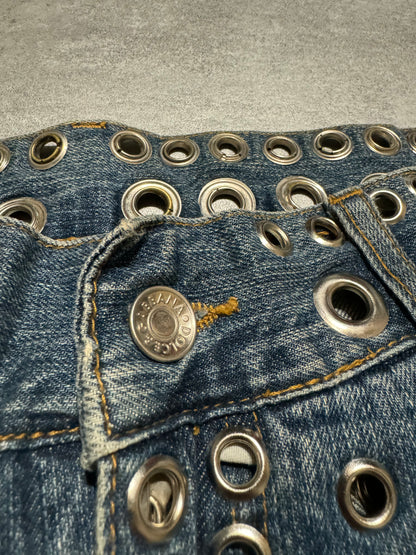 SS2006 Dolce & Gabbana Eyled Punk Holes Jeans (M) - 7