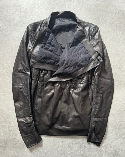 SS2014 Rick Owens Black Futuristic Leather Jacket (S) - 1