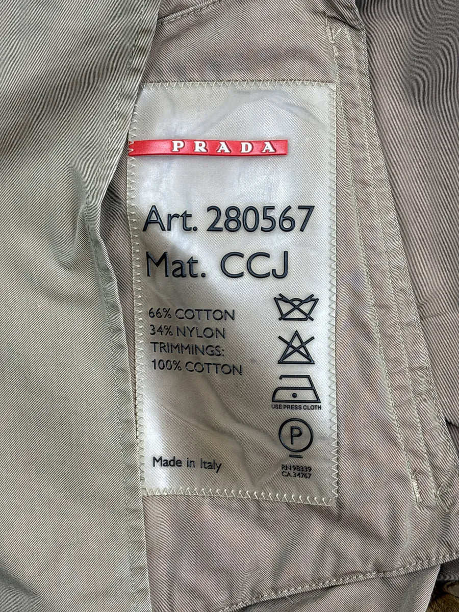 2000s Prada Light Brown Buttoned Stitched Bomber Jacket hLRKOzpV 11