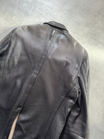 Isaac Sellam Experience Brutalist Black Leather Jacket (L) - 8