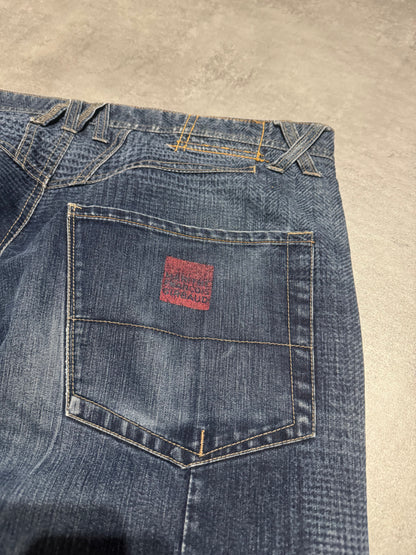 2000s Marithé + François Girbaud Blue British Detailed Denim Cozy Pants (XL) - 3