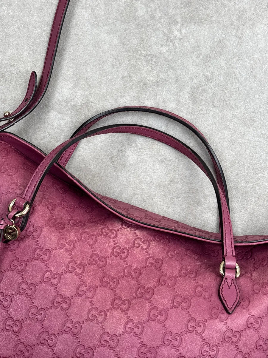 Gucci Berry Pink Leather Guccissima Embossed Totebag hMEQZVHw 9
