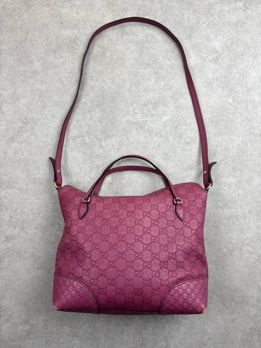 Gucci Berry Pink Leather Guccissima Embossed Totebag hMEQZVHw 5