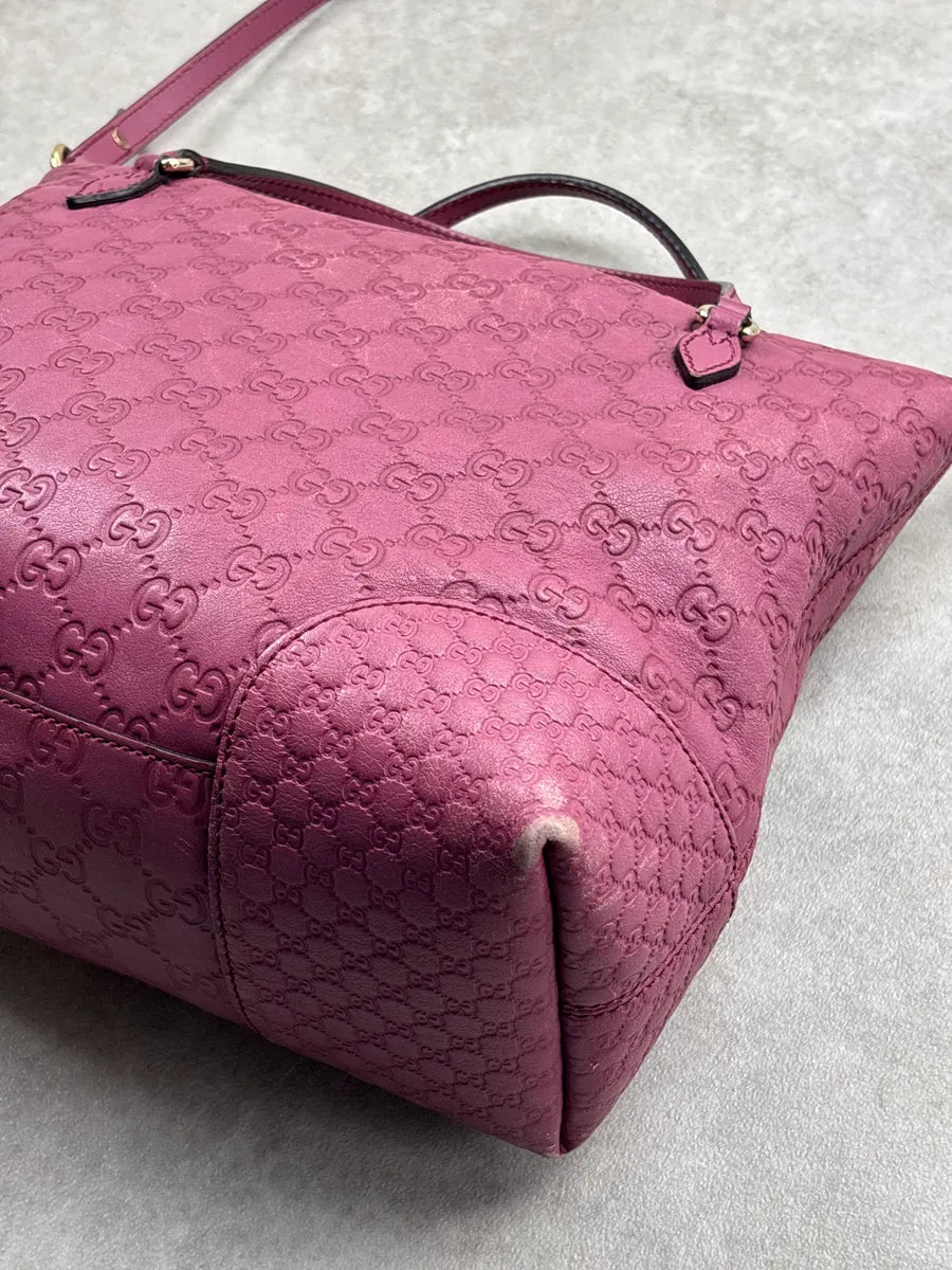 Gucci Berry Pink Leather Guccissima Embossed Totebag hMEQZVHw 18