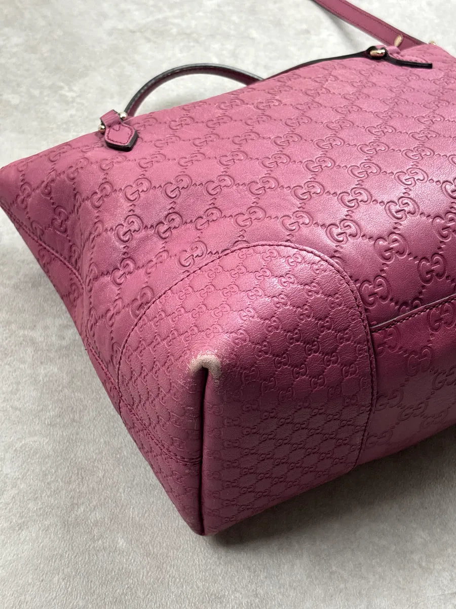 Gucci Berry Pink Leather Guccissima Embossed Totebag hMEQZVHw 19