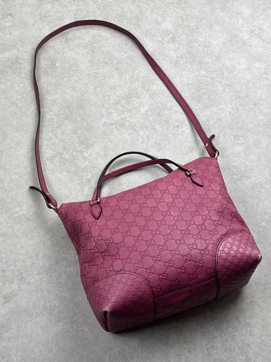 Gucci Berry Pink Leather Guccissima Embossed Totebag hMEQZVHw 6