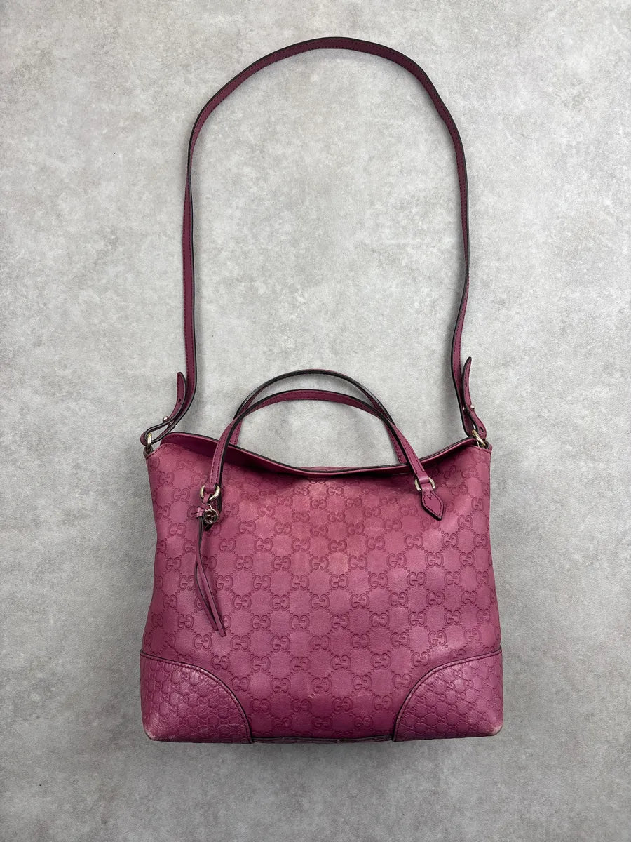 Gucci Berry Pink Leather Guccissima Embossed Totebag hMEQZVHw 0