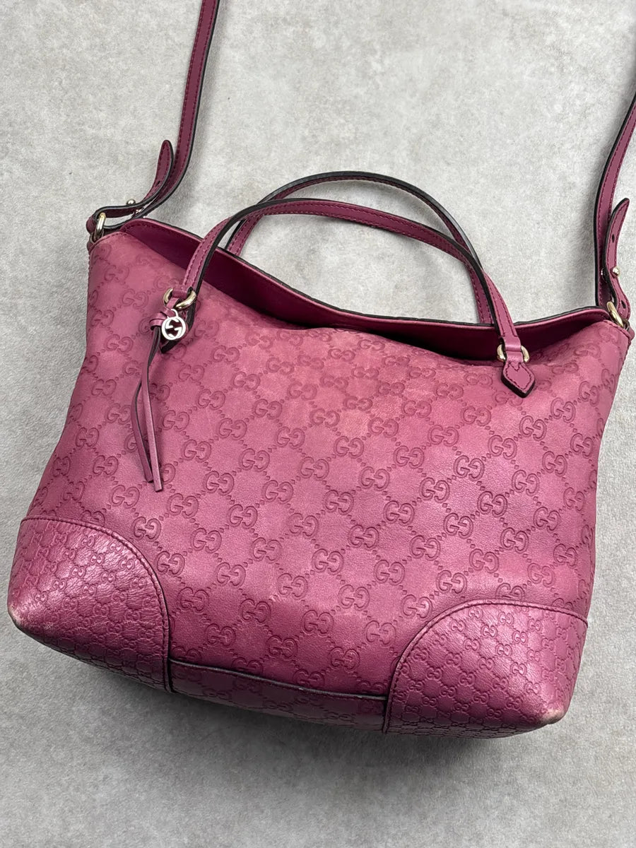 Gucci Berry Pink Leather Guccissima Embossed Totebag hMEQZVHw 4