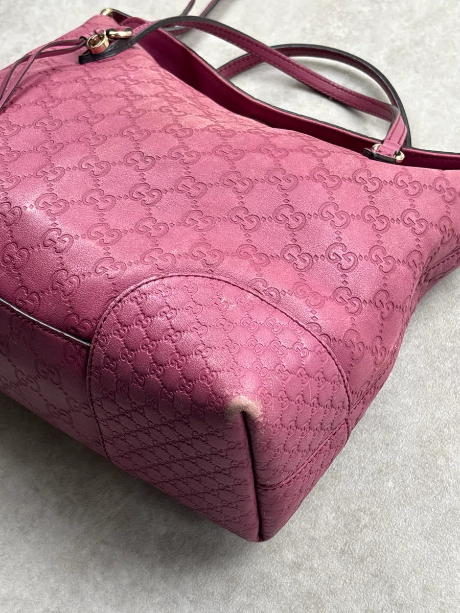 Gucci Berry Pink Leather Guccissima Embossed Totebag hMEQZVHw 14