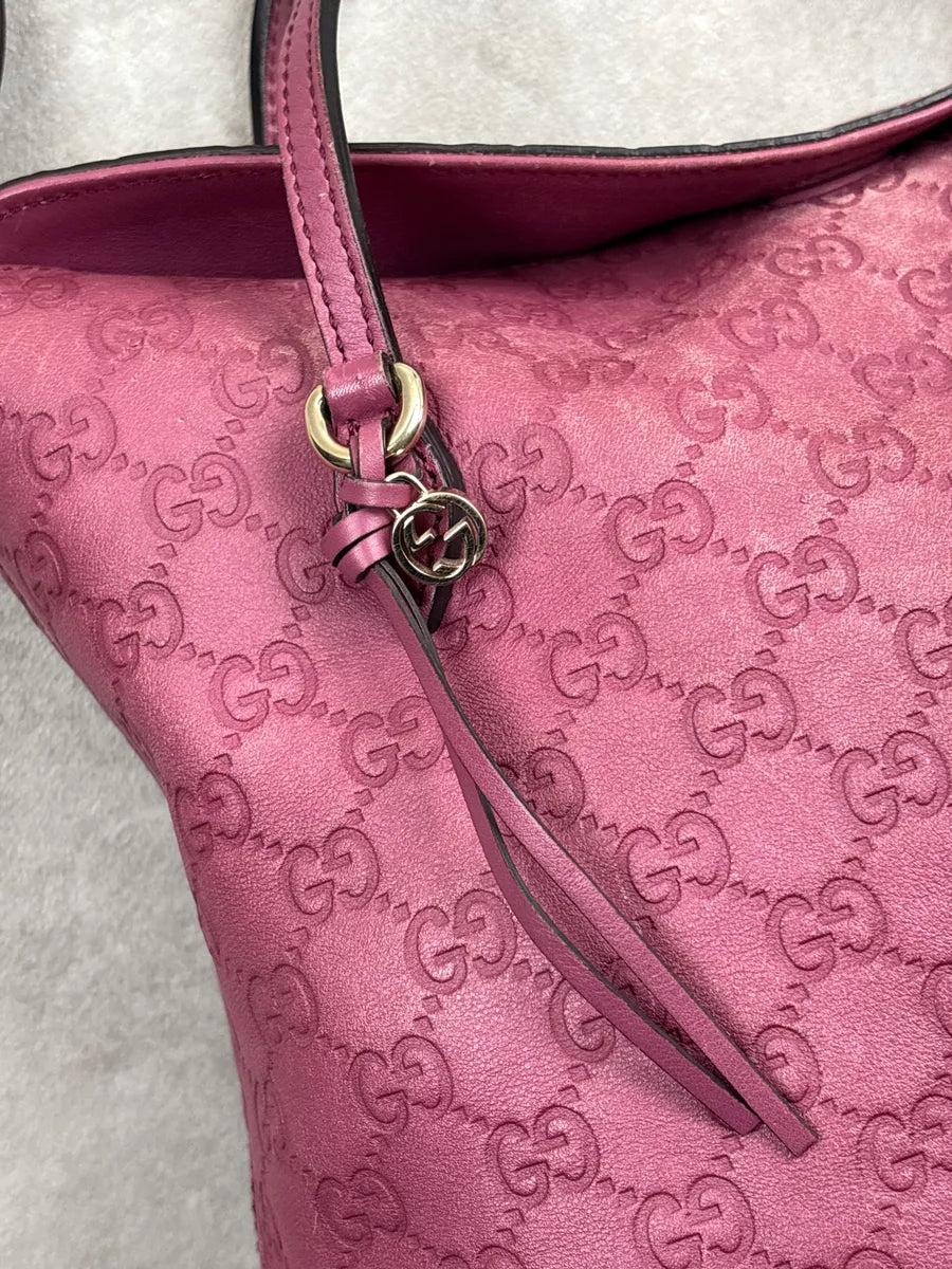 Gucci Berry Pink Leather Guccissima Embossed Totebag hMEQZVHw 7