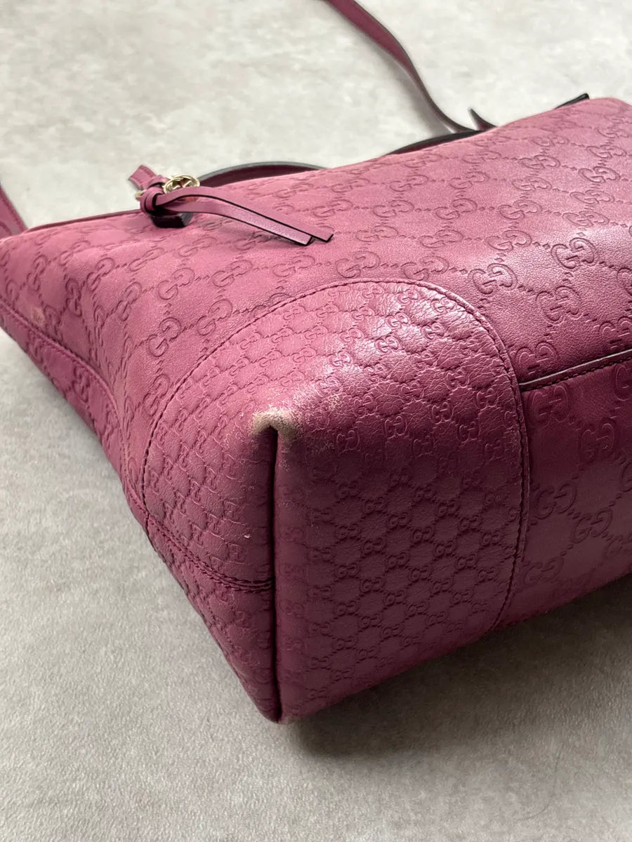 Gucci Berry Pink Leather Guccissima Embossed Totebag hMEQZVHw 15