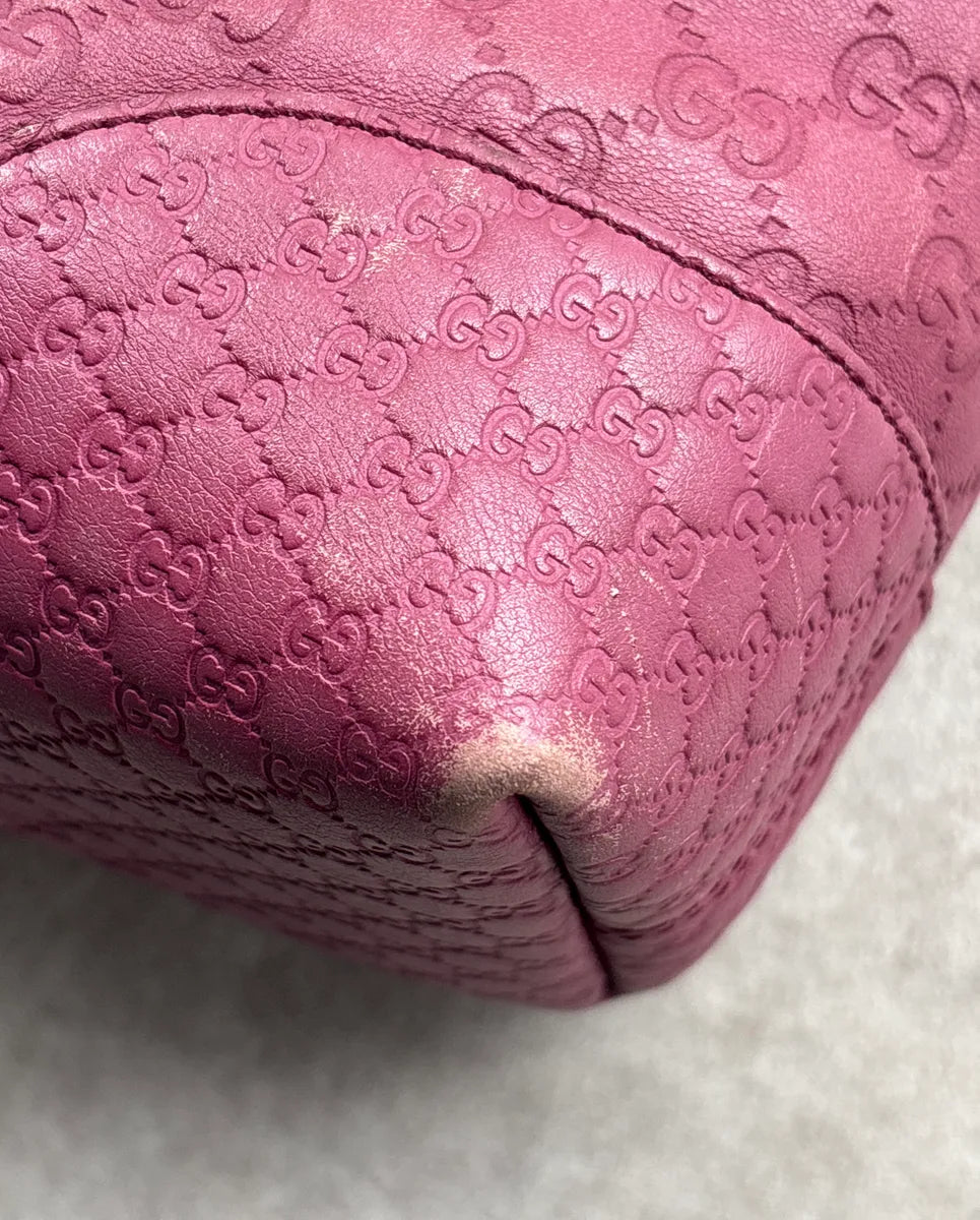 Gucci Berry Pink Leather Guccissima Embossed Totebag hMEQZVHw 17
