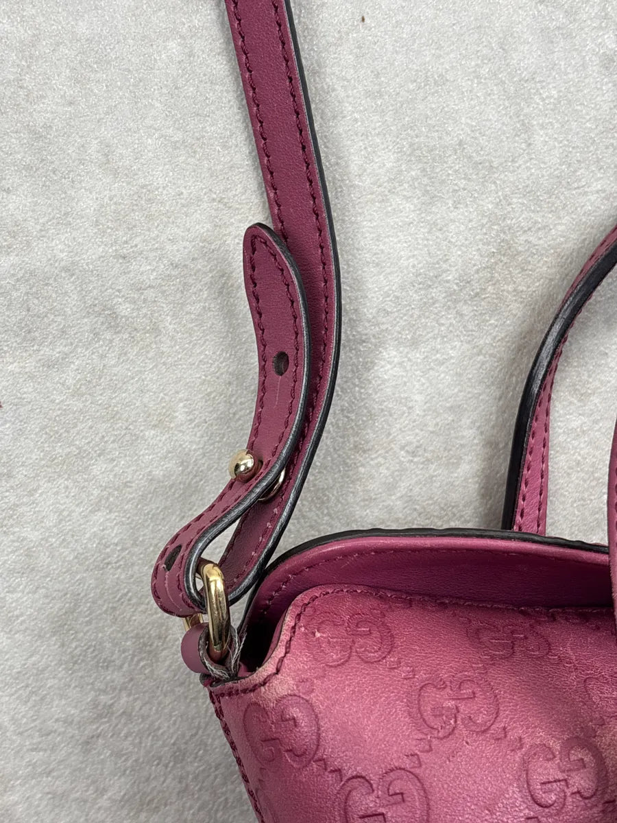 Gucci Berry Pink Leather Guccissima Embossed Totebag hMEQZVHw 8