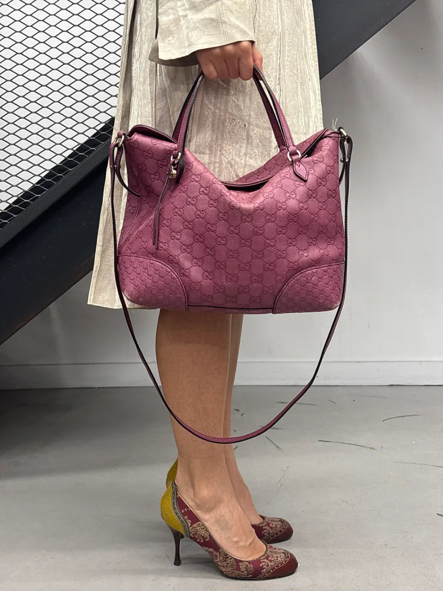 Gucci Berry Pink Leather Guccissima Embossed Totebag hMEQZVHw 1