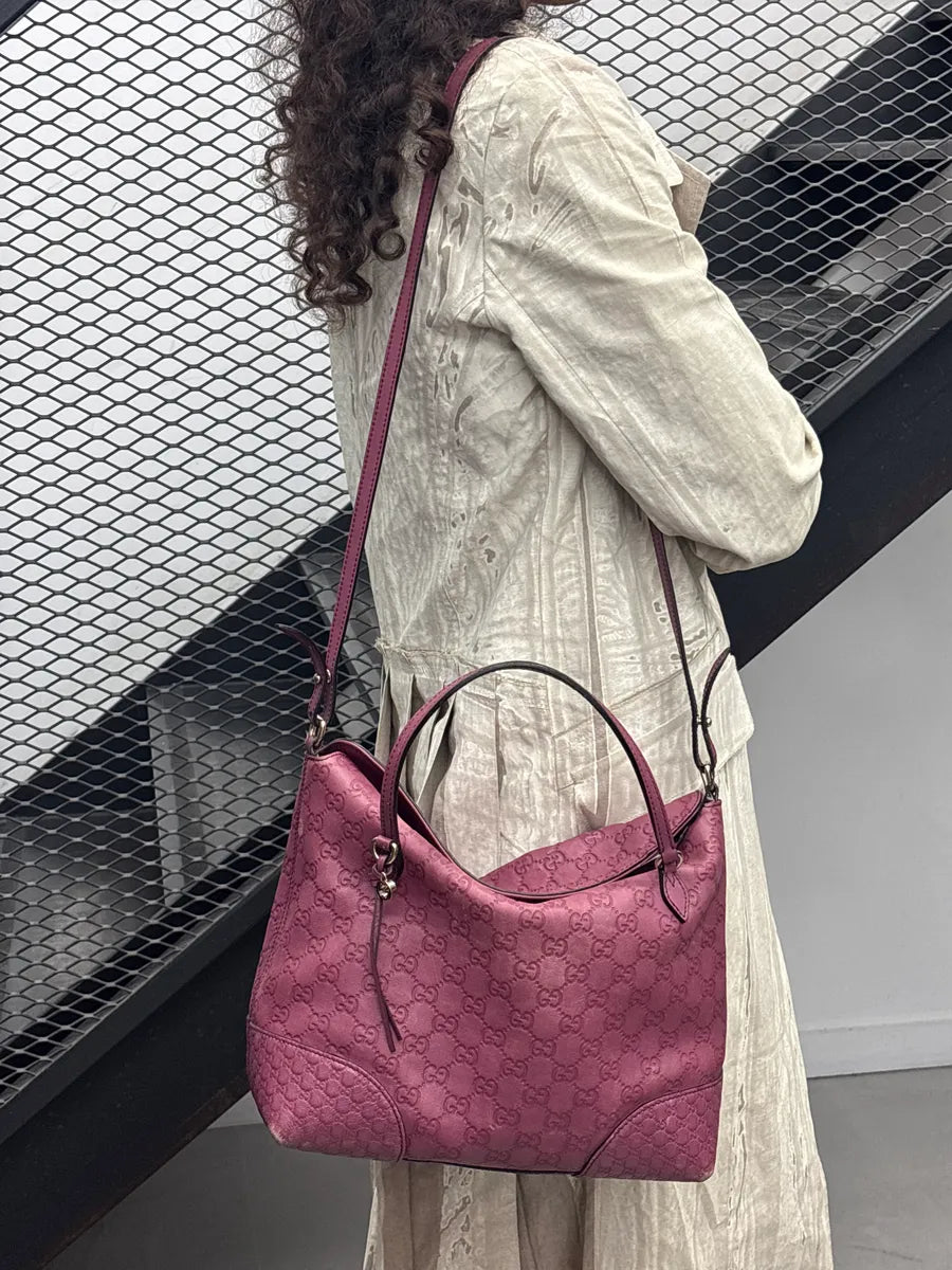 Gucci Berry Pink Leather Guccissima Embossed Totebag hMEQZVHw 2