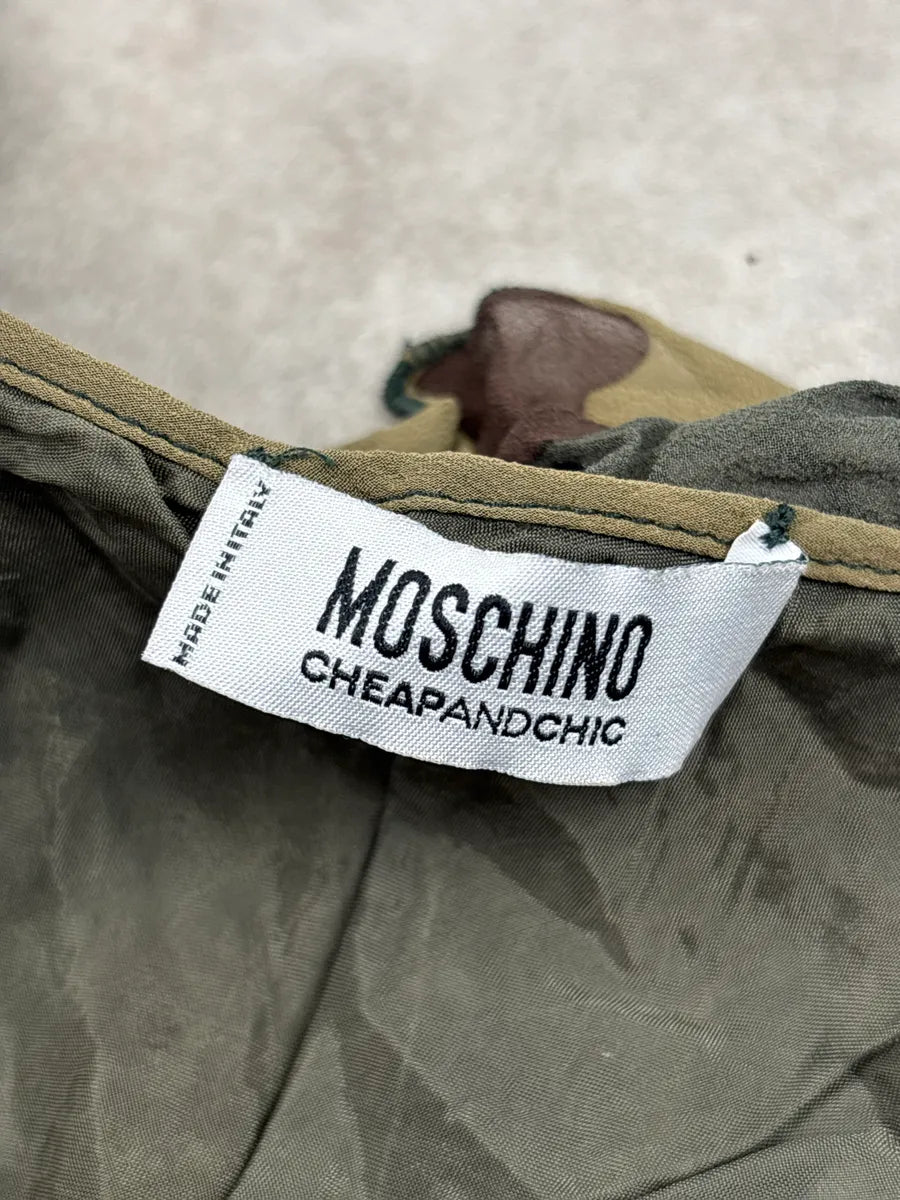 2010s Moschino Camouflage Silk Ruffled Dress hObYrQDJ 8