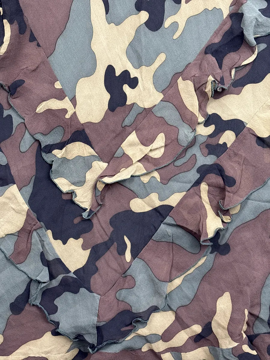 2010s Moschino Camouflage Silk Ruffled Dress hObYrQDJ 7