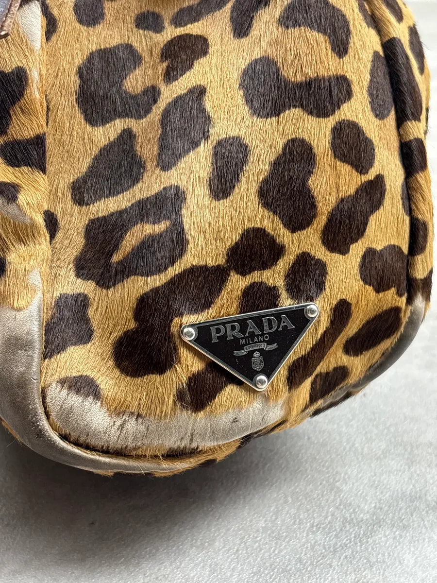 2000s Prada Brown Pony Hair Cheetah Top Handle Bag hPJIvquG 13