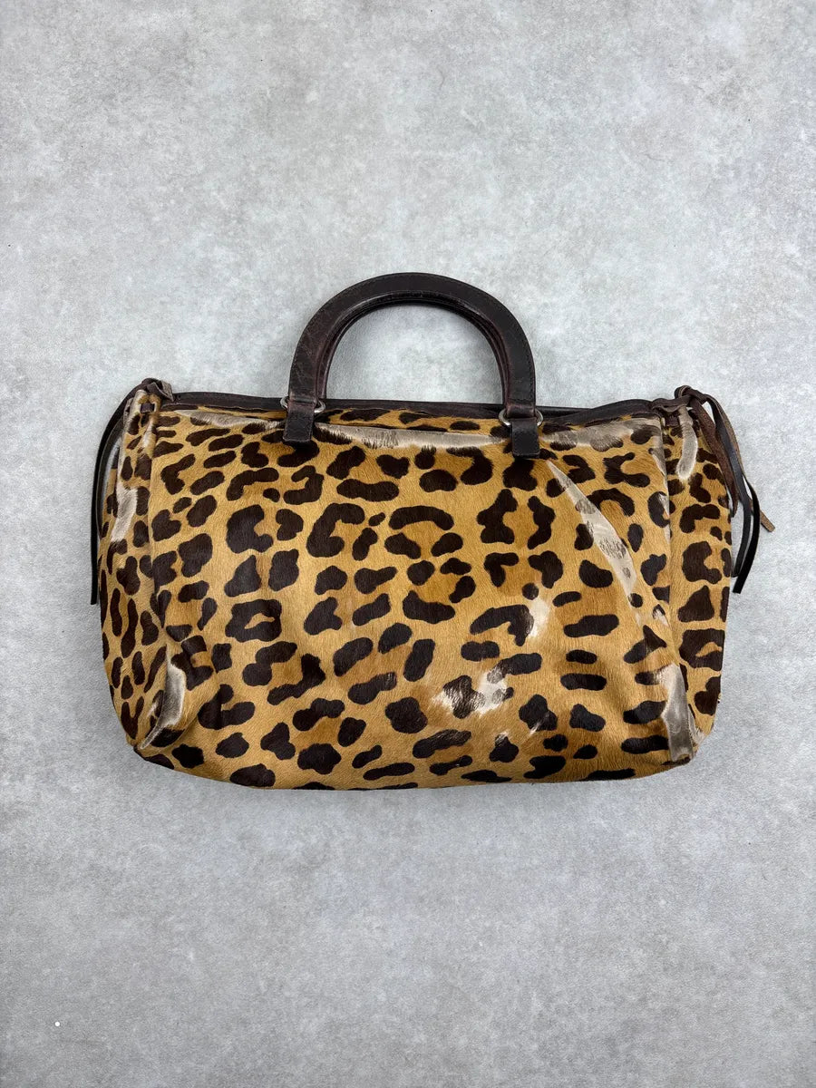 2000s Prada Brown Pony Hair Cheetah Top Handle Bag hPJIvquG 2