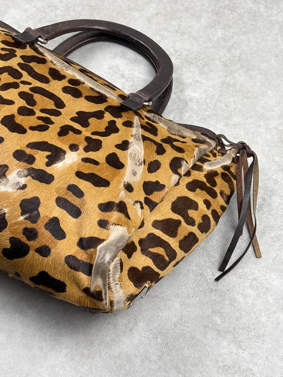 2000s Prada Brown Pony Hair Cheetah Top Handle Bag hPJIvquG 6