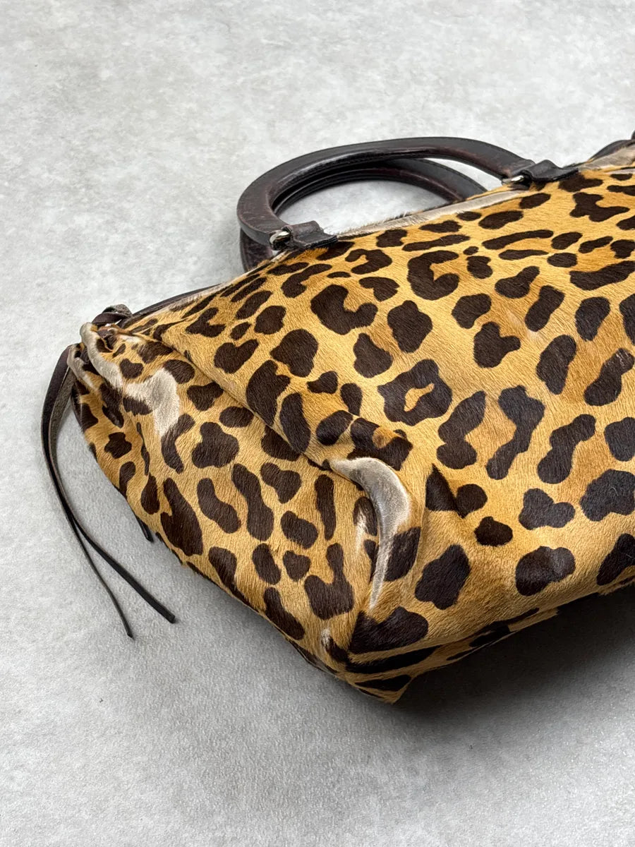 2000s Prada Brown Pony Hair Cheetah Top Handle Bag hPJIvquG 8