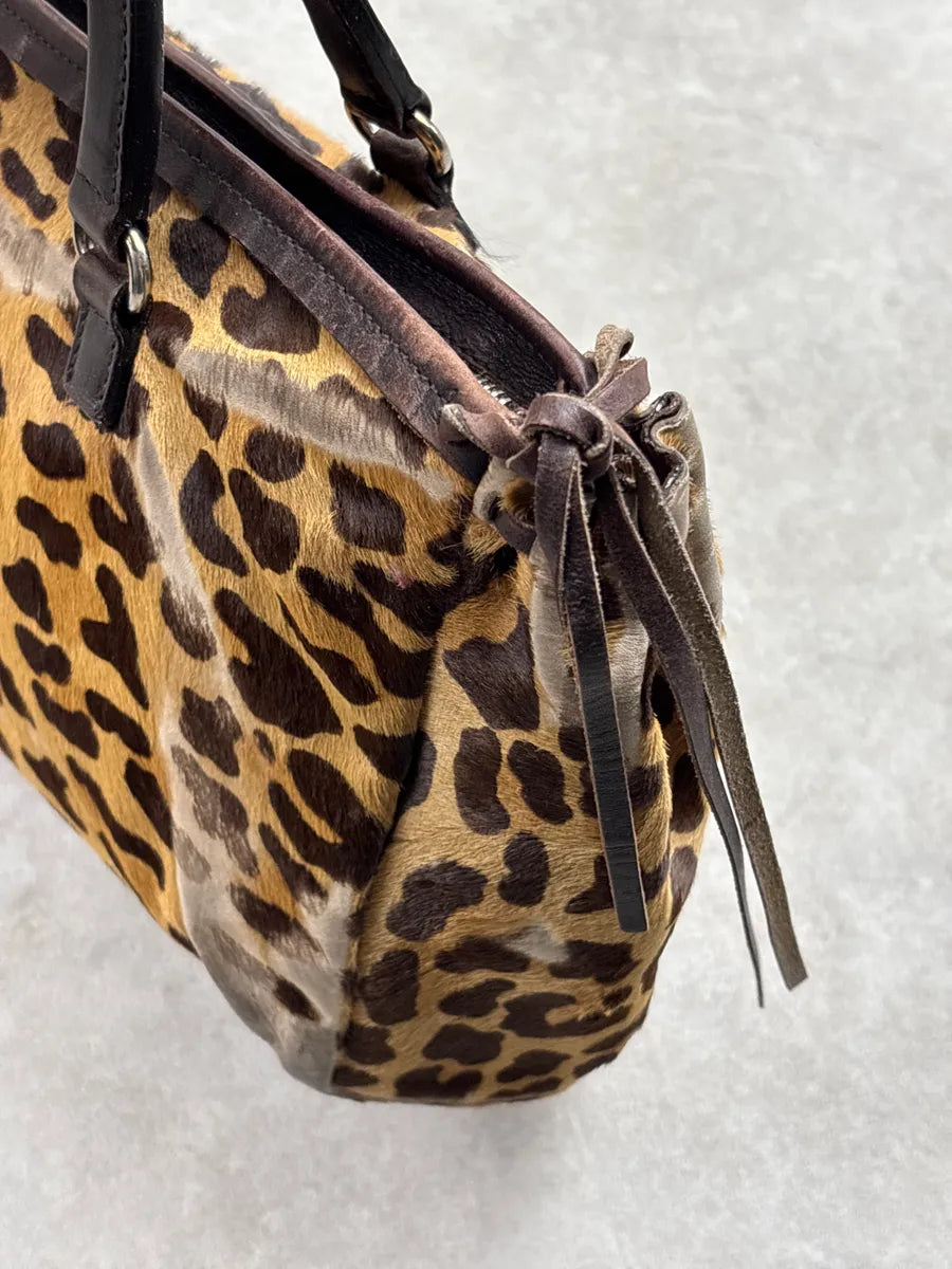 2000s Prada Brown Pony Hair Cheetah Top Handle Bag hPJIvquG 9