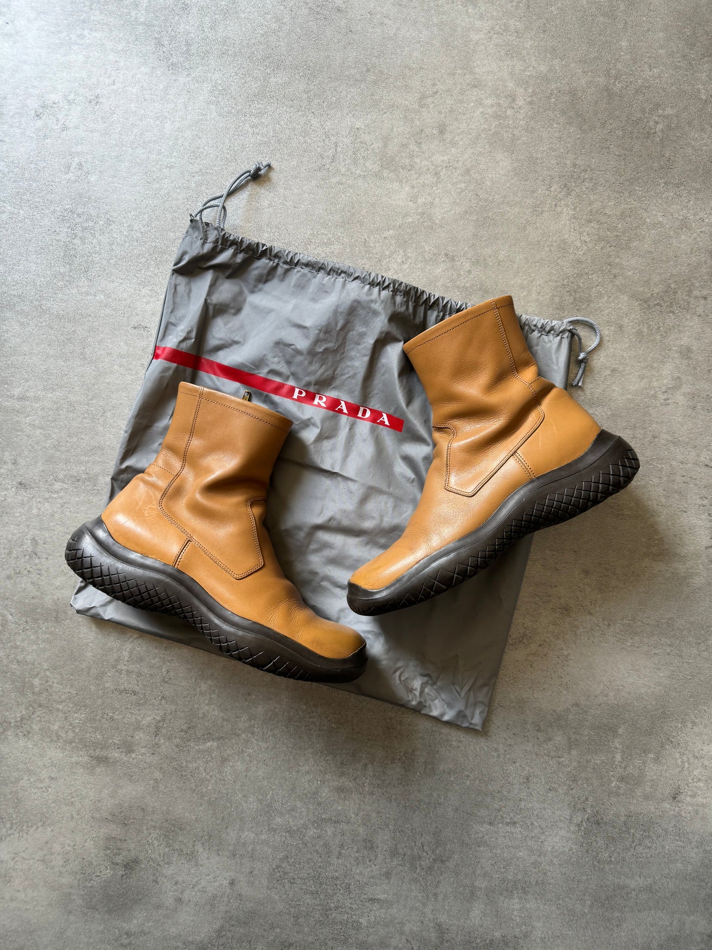 FW1999 Prada Camel Premium Leather Boots (40) - 7