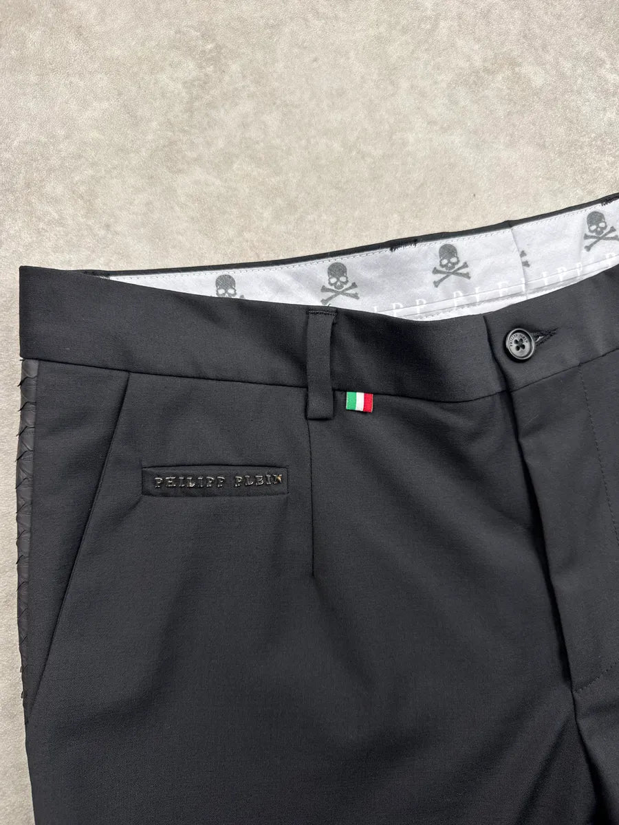 Philipp Plein Black Wool Python Pants hRrhZGTK 9