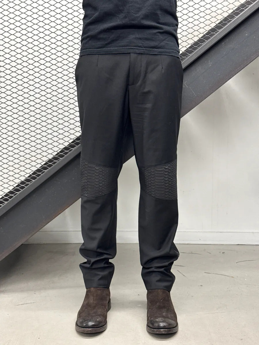 Philipp Plein Black Wool Python Pants hRrhZGTK 1