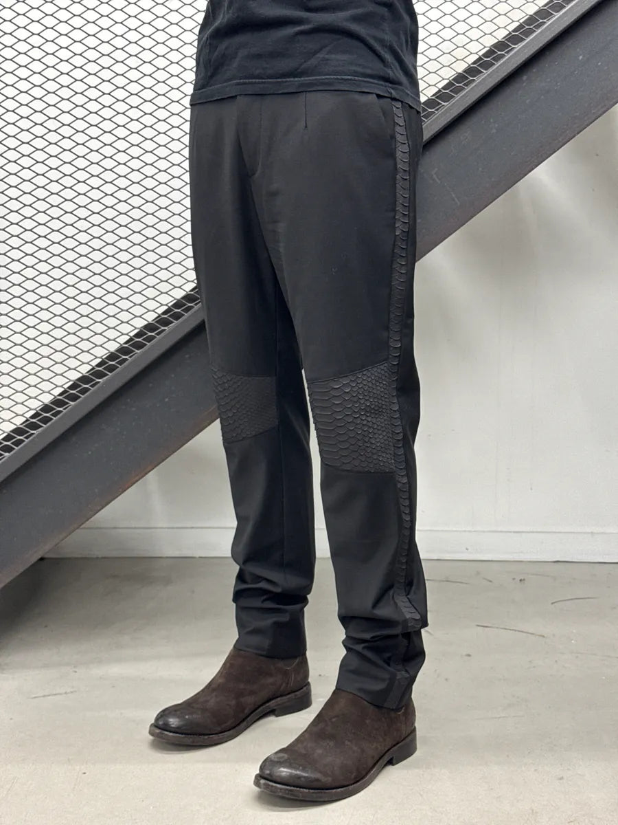 Philipp Plein Black Wool Python Pants hRrhZGTK 2