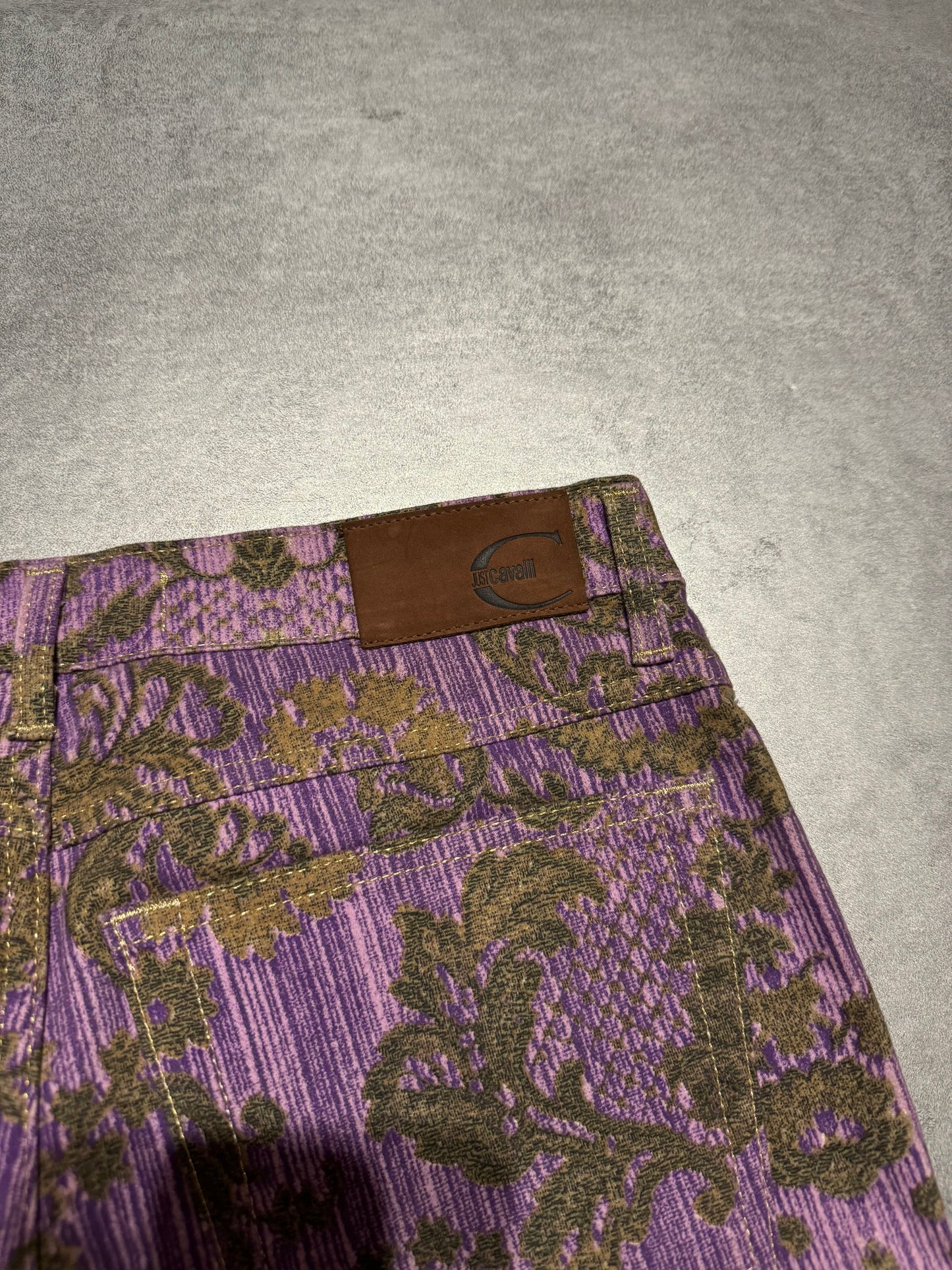 SS2005 Cavalli Mountain Peninsula Purple Relaxed Pants (S) - 3