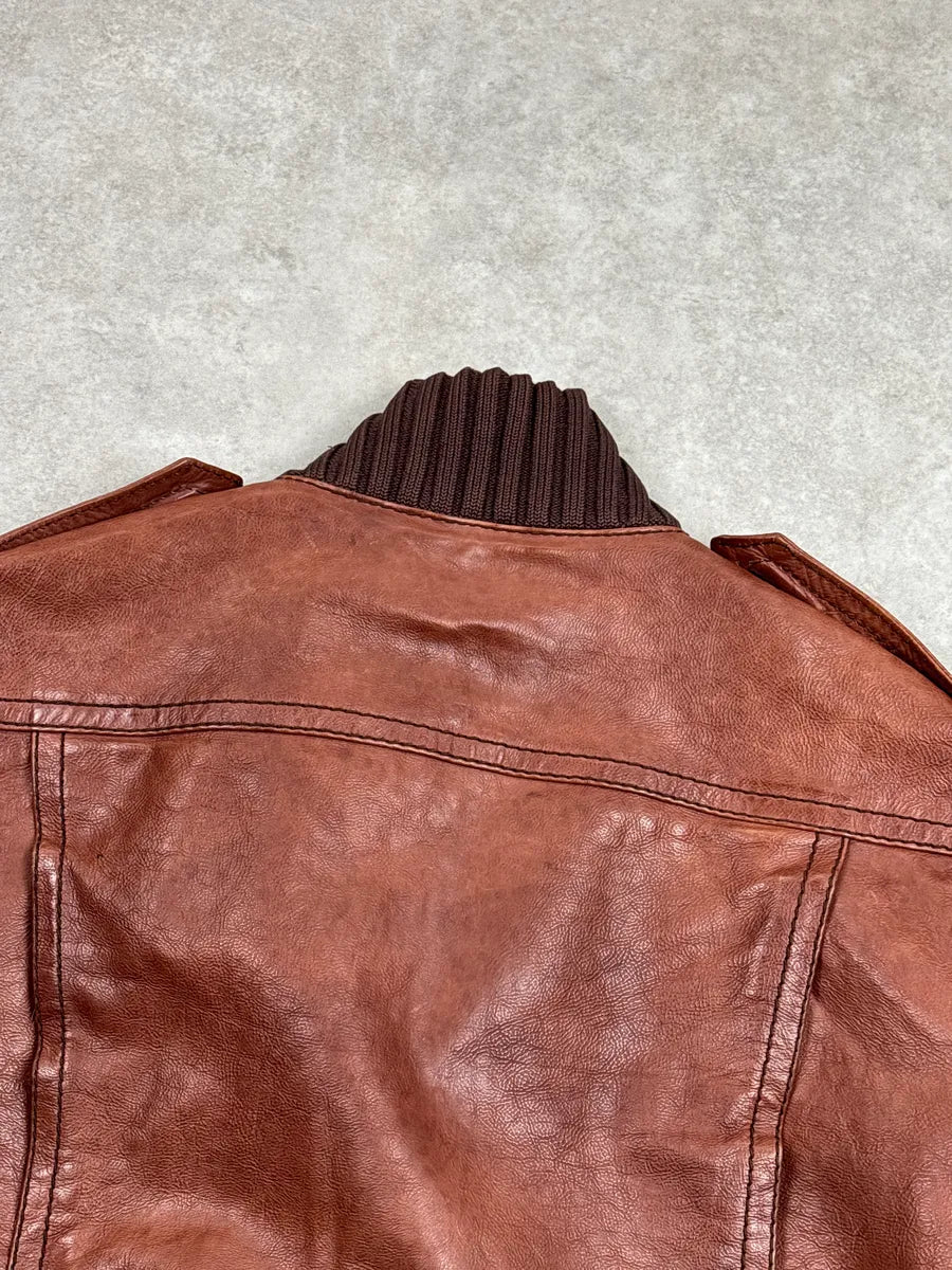 AW2008 Gucci Brown Leather Madonna Bomber Jacket by Frida Giannini hUIJezky 11