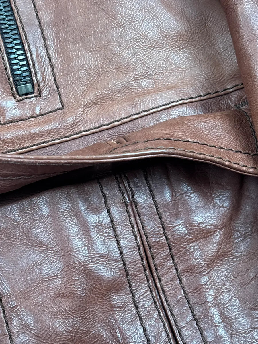AW2008 Gucci Brown Leather Madonna Bomber Jacket by Frida Giannini hUIJezky 8