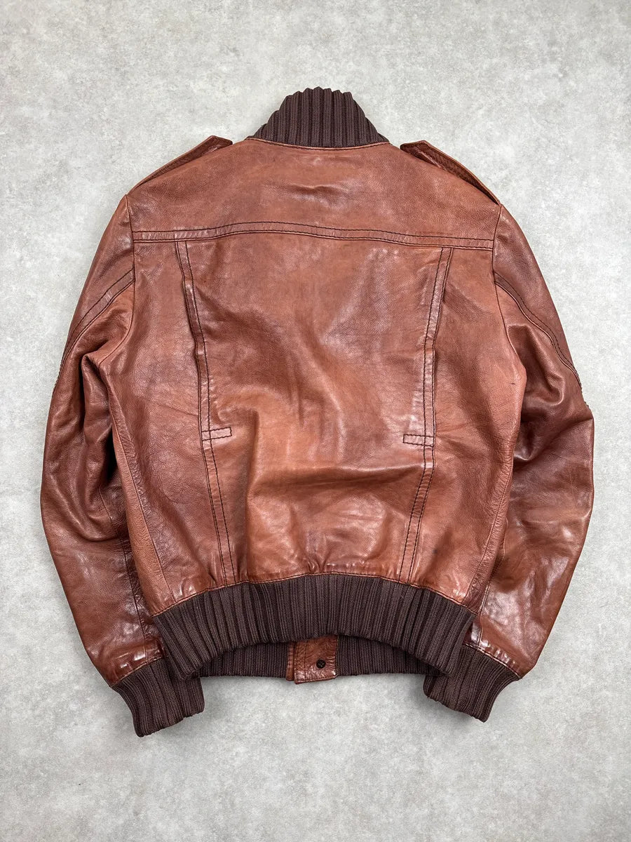 AW2008 Gucci Brown Leather Madonna Bomber Jacket by Frida Giannini hUIJezky 1
