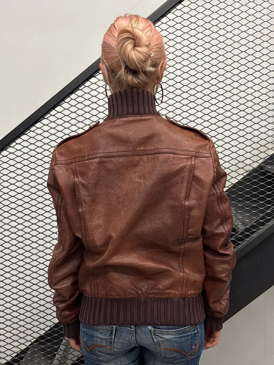AW2008 Gucci Brown Leather Madonna Bomber Jacket by Frida Giannini hUIJezky 5