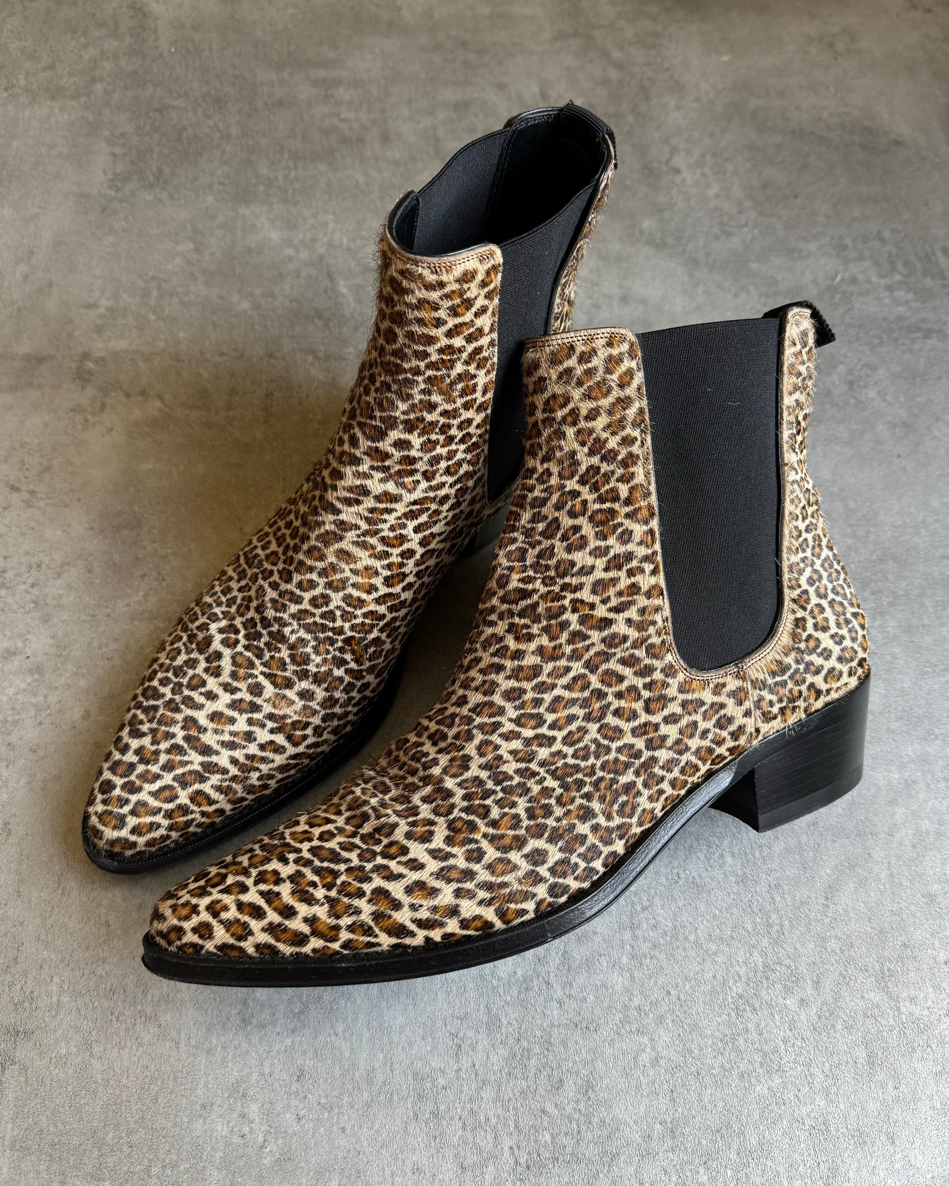 SS2019 Celine Leopard Chelsea Boots Calfskin Leather by Hedi Slimane (40) - 2