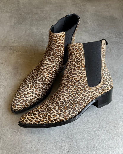 SS2019 Celine Leopard Chelsea Boots Calfskin Leather by Hedi Slimane (40) - 2